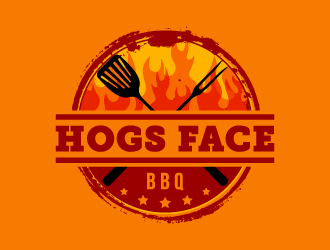 Hogs Face BBQ logo design by pencilhand