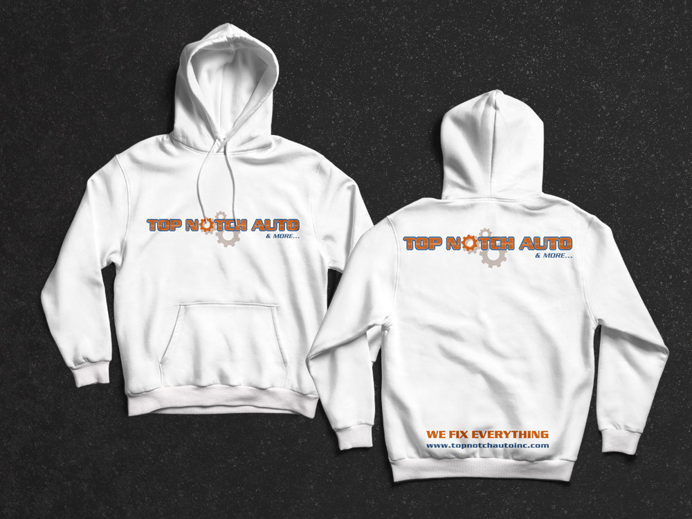 “Top Notch Auto & More” I don’t want the tires in it anymore. Looking for a new Modern look that is clean and eye catching and will be used in mailers, business cards, website and T-shirts. logo design by Gelotine