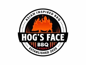 Hogs Face BBQ logo design by Mardhi