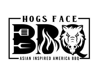 Hogs Face BBQ logo design by DreamLogoDesign