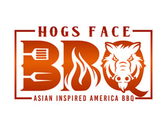 Hogs Face BBQ logo design by DreamLogoDesign