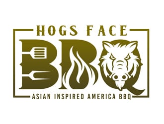 Hogs Face BBQ logo design by DreamLogoDesign