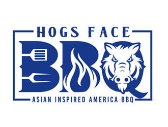 Hogs Face BBQ logo design by DreamLogoDesign