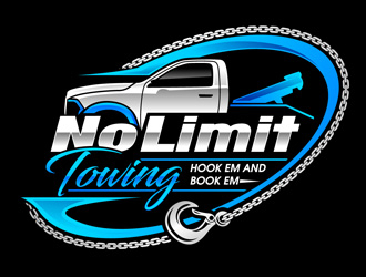 No Limit Towing  logo design by DreamLogoDesign