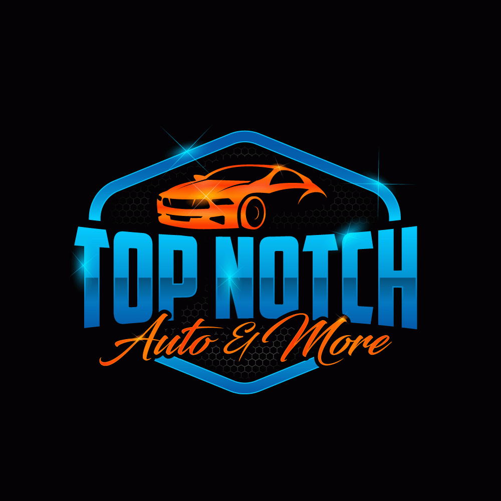 “Top Notch Auto & More” I don’t want the tires in it anymore. Looking for a new Modern look that is clean and eye catching and will be used in mailers, business cards, website and T-shirts. logo design by lestatic22