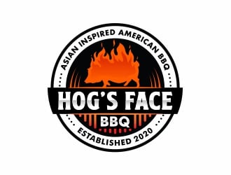 Hogs Face BBQ logo design by Mardhi