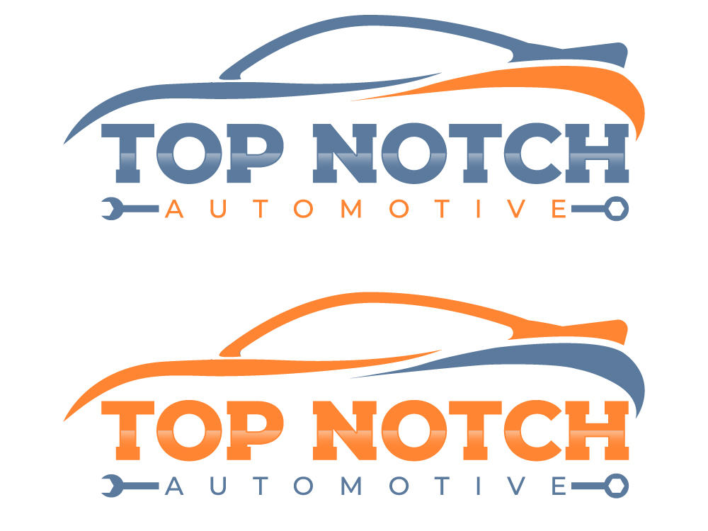 “Top Notch Auto & More” I don’t want the tires in it anymore. Looking for a new Modern look that is clean and eye catching and will be used in mailers, business cards, website and T-shirts. logo design by Gelotine