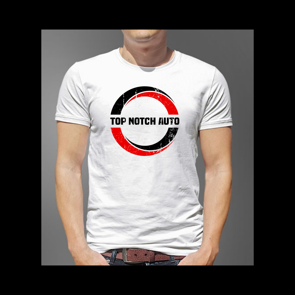 “Top Notch Auto & More” I don’t want the tires in it anymore. Looking for a new Modern look that is clean and eye catching and will be used in mailers, business cards, website and T-shirts. logo design by falah 7097