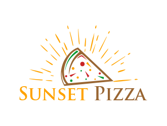 Sunset Pizza  logo design by Gwerth