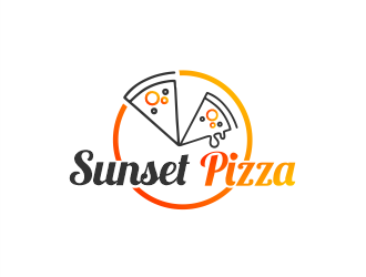 Sunset Pizza  logo design by Gwerth