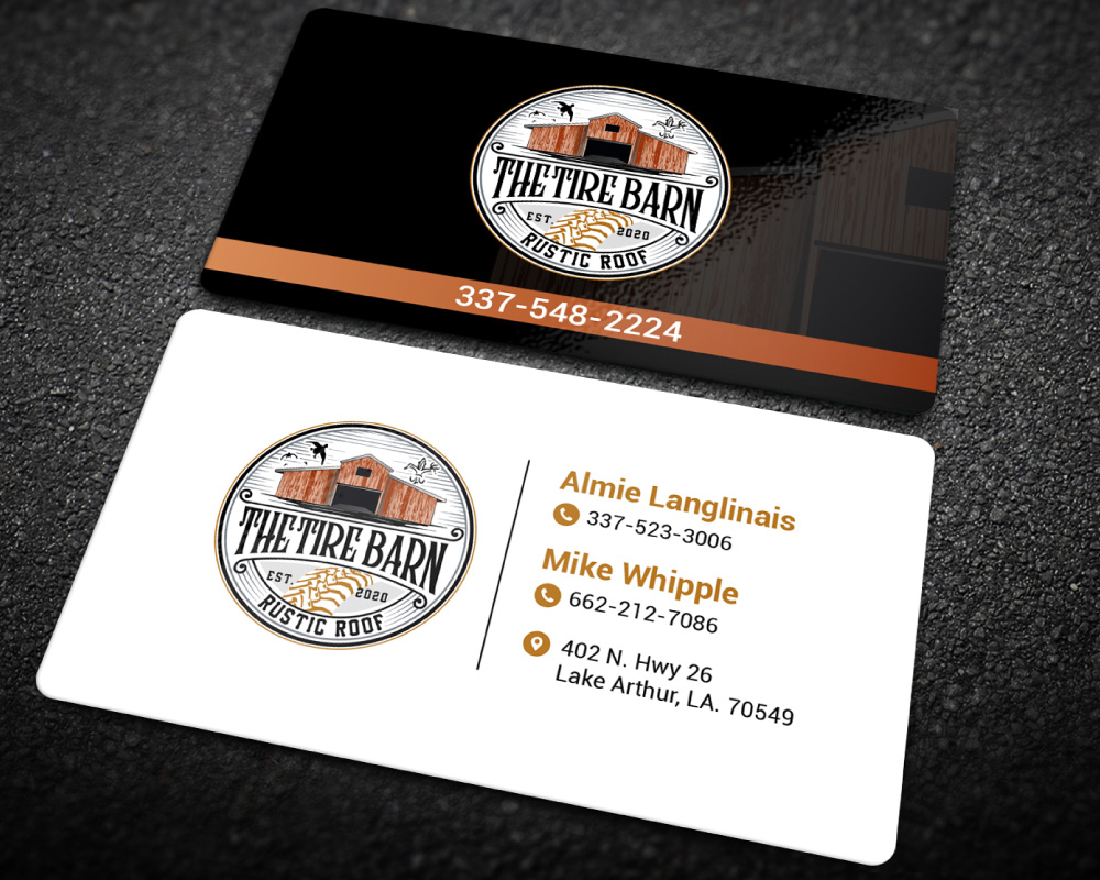 The Tire Barn & Rustic Roof logo design by Boomstudioz