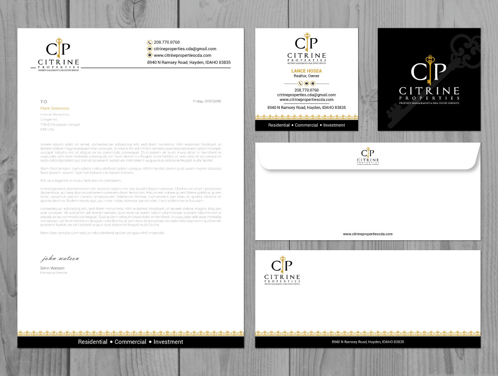 Citrine Properties logo design by Boomstudioz