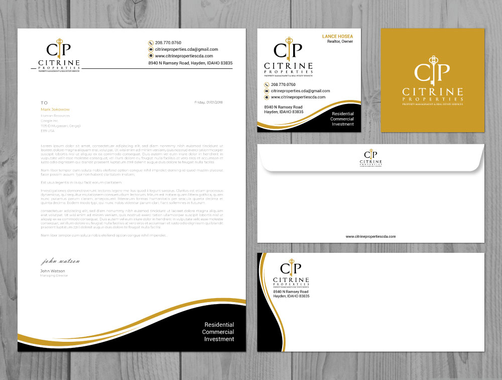 Citrine Properties logo design by Boomstudioz