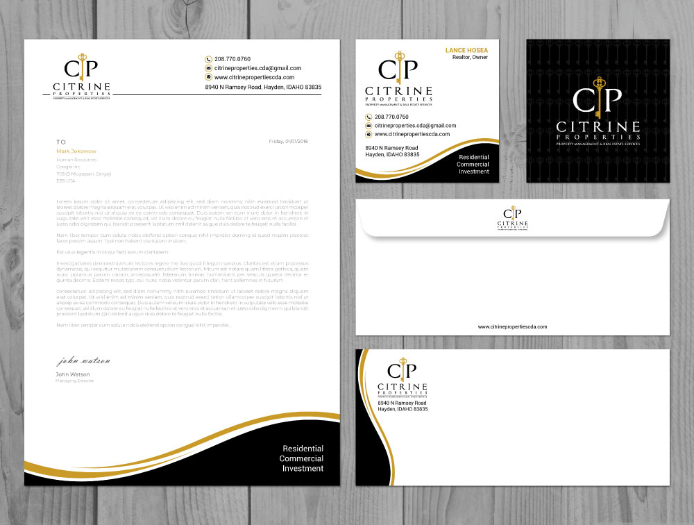 Citrine Properties logo design by Boomstudioz