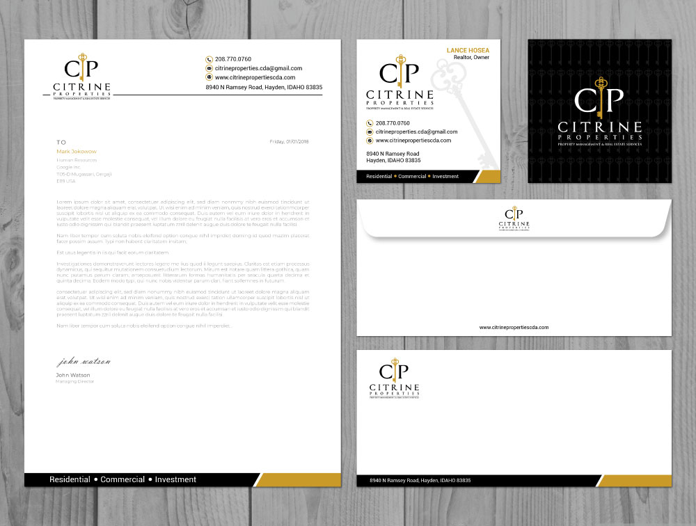 Citrine Properties logo design by Boomstudioz