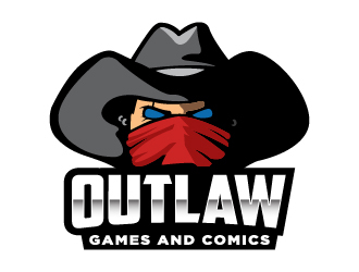 Outlaw Games and Comics logo design by cybil