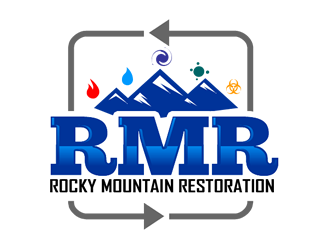 Rocky Mountain Restoration logo design by Coolwanz