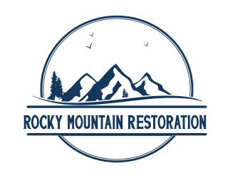 Rocky Mountain Restoration logo design by Greenlight