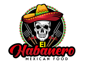 El Habanero Mexican Food  logo design by DreamLogoDesign