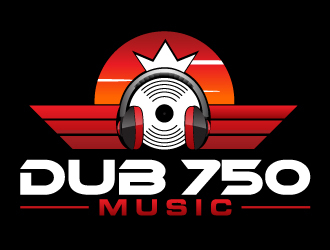 DUB 750 Music logo design by AamirKhan