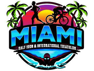 Miami Half Iron & International Triathlon logo design by Suvendu