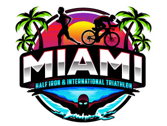 Miami Half Iron & International Triathlon logo design by Suvendu