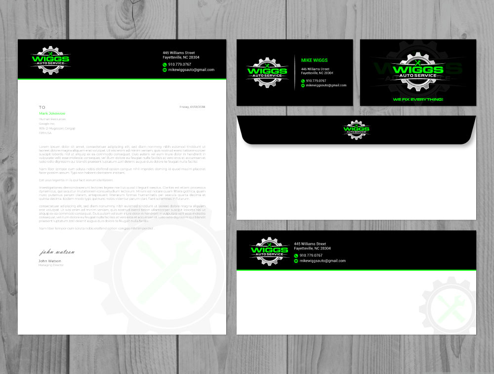 Mike Wiggs Auto & Fleet Service logo design by Boomstudioz