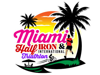 Miami Half Iron & International Triathlon logo design by DreamLogoDesign