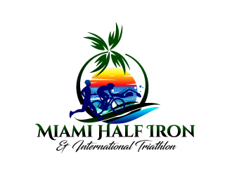 Miami Half Iron & International Triathlon logo design by Suvendu