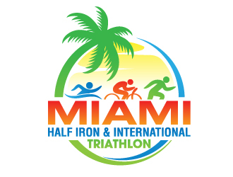 Miami Half Iron & International Triathlon logo design by jaize