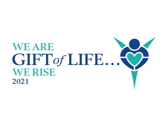 Logo:   We Rise… For every loss, For every life, To every challenge |  We are Gift of Life…We Rise      Company Name: Gift of Life Donor Program logo design by excelentlogo