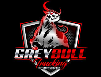 Grey Bull Trucking  Hotshot Services logo design by LucidSketch