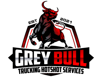 Grey Bull Trucking  Hotshot Services logo design by LucidSketch