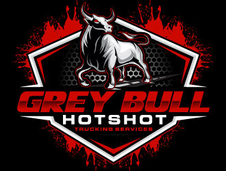 Grey Bull Trucking  Hotshot Services logo design by Suvendu