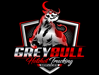 Grey Bull Trucking  Hotshot Services logo design by LucidSketch