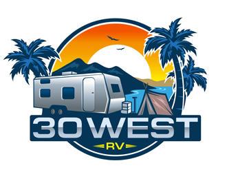 30 West RV  logo design by DreamLogoDesign