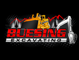 Buesing Excavating logo design by 3Dlogos