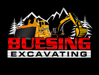 Buesing Excavating logo design by 3Dlogos