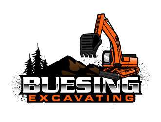 Buesing Excavating logo design by daywalker