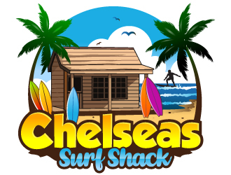 Chelseas Surf Shack logo design by LucidSketch