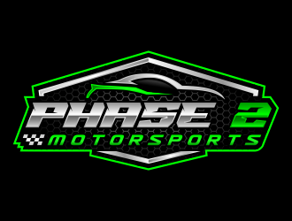 Phase 2 Motorsports logo design by Gopil