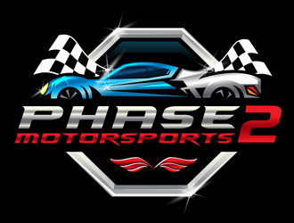 Phase 2 Motorsports logo design by DreamLogoDesign