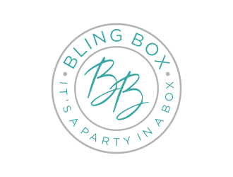 Bling Box It’s a party in a box logo design by GassPoll