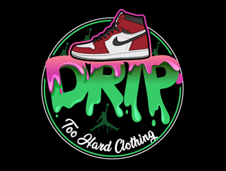 Drip Too Hard Clothing logo design by DreamLogoDesign
