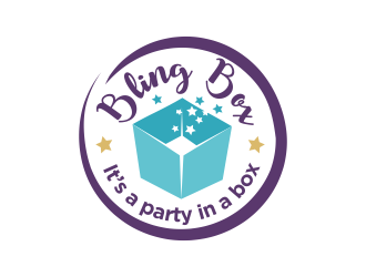 Bling Box It’s a party in a box logo design by M J