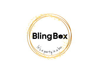 Bling Box It’s a party in a box logo design by Erasedink