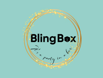 Bling Box It’s a party in a box logo design by Erasedink