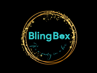 Bling Box It’s a party in a box logo design by Erasedink