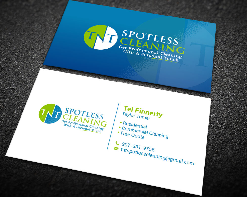 T N T Spotless Cleaning logo design by Boomstudioz