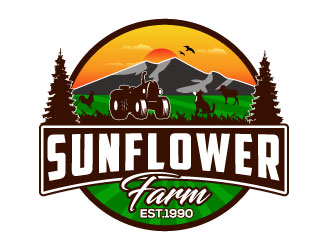 Sunflower Farm  logo design by Suvendu